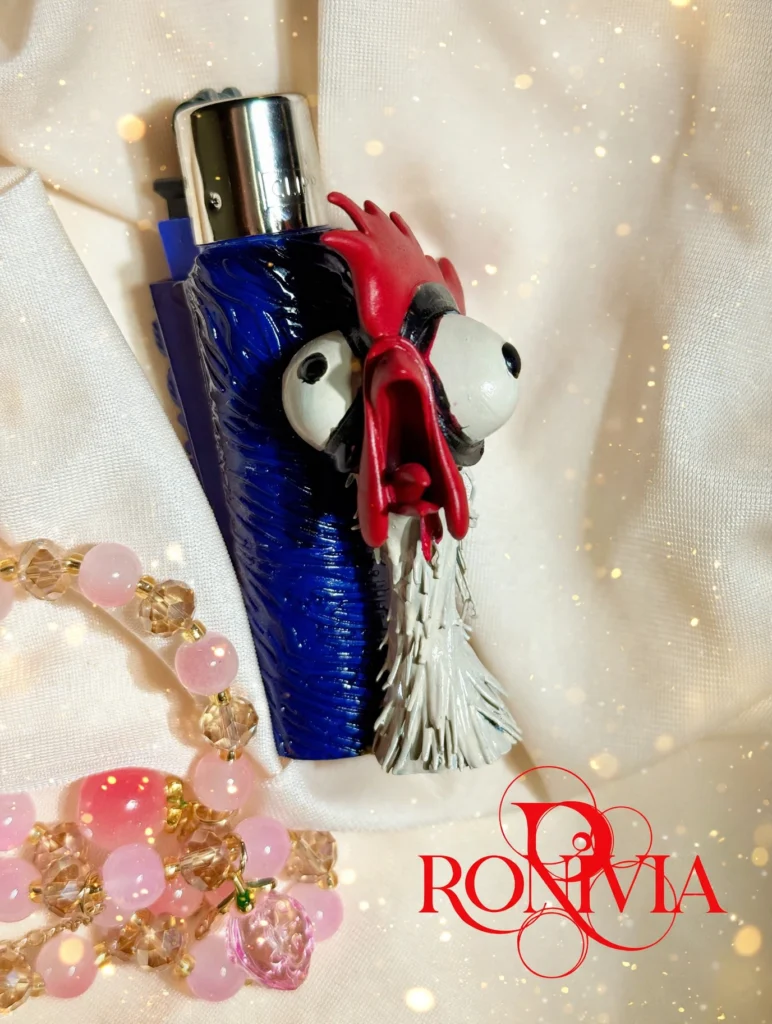 Cocky Blue – Handcrafted Clipper Lighter Cover