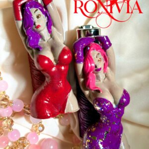 Scarlet & Violet – Handcrafted Clipper Lighter Cover Duo