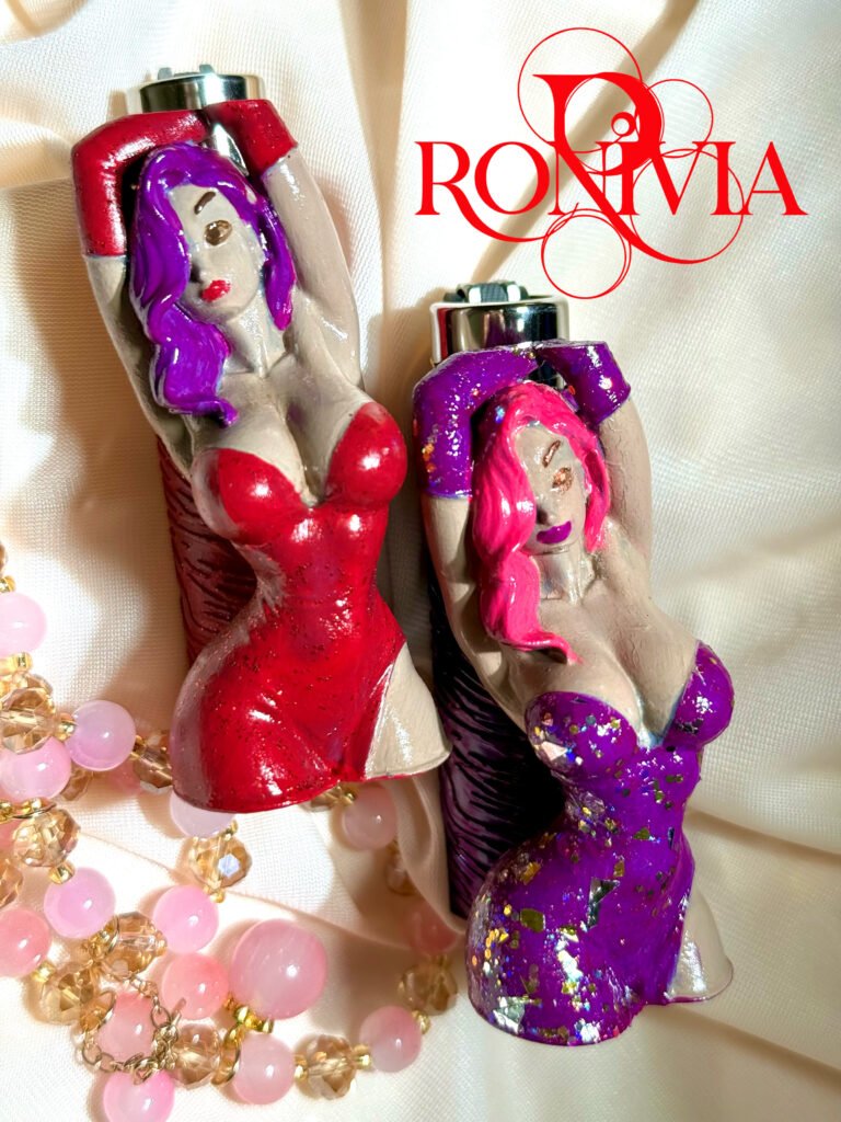 Scarlet & Violet – Handcrafted Clipper Lighter Cover Duo