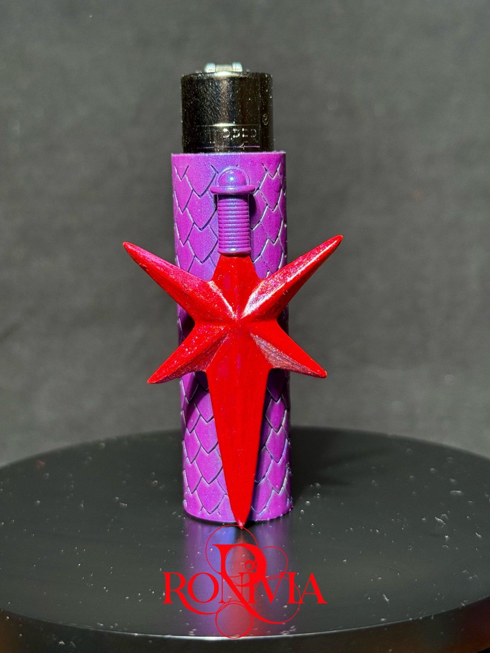Dragon Dagger – Purple Clipper Lighter Cover - Image 2